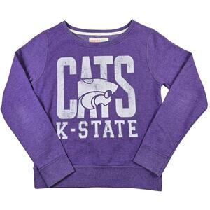 Kansas State Wildcats Sweatshirt Women's Medium Purple Distressed Press Box NCAA
